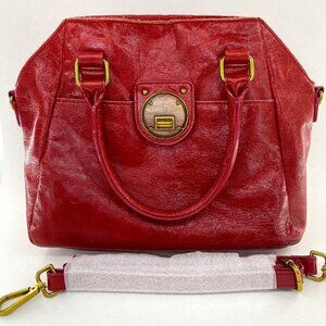 Elliott Lucca Red Leather Satchel Crossbody Bag